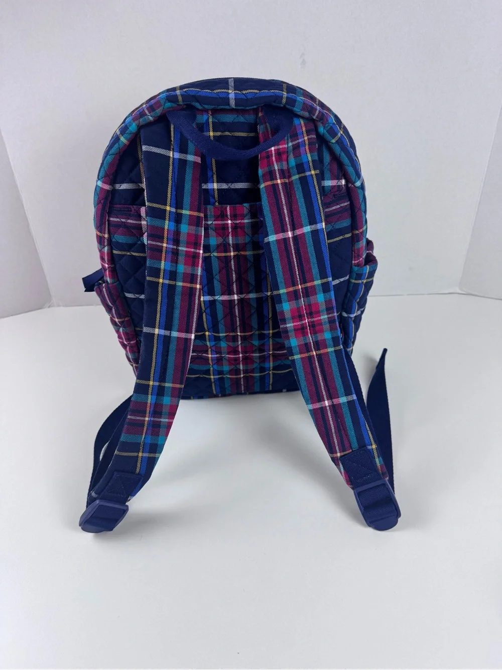 NWT Vera Bradley Navy Tartan Plaid Quilted Small Backpack